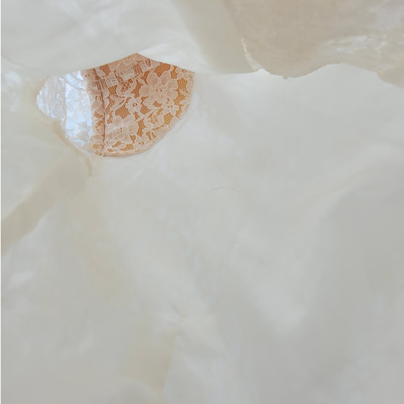 HP Vintage Sun-Born Lace High Ruffle Collar Sheer Sleeve Peplum Lolita Blouse - Picture 15 of 16